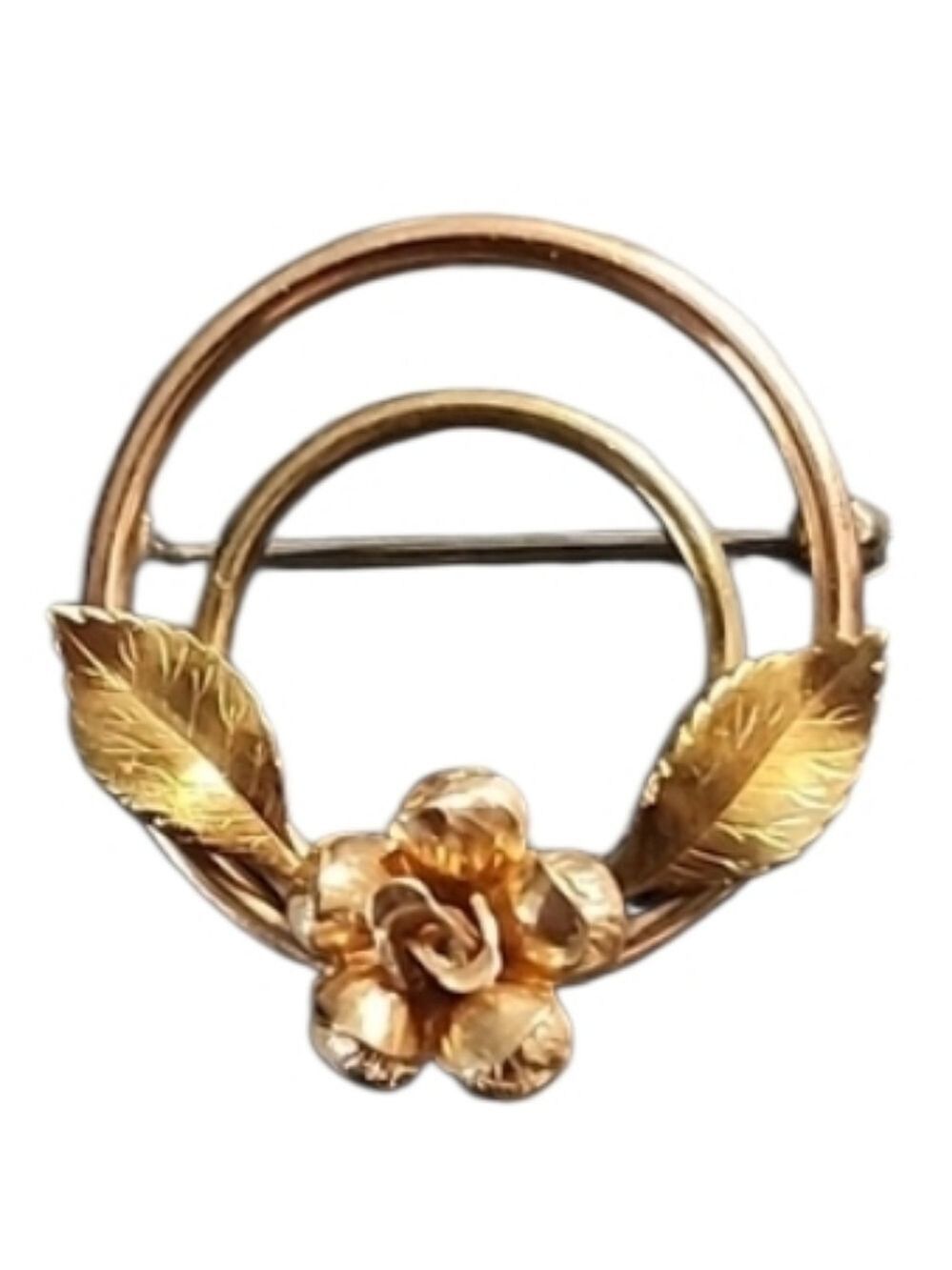 Vintage Rose Goldtone Floral Brooch